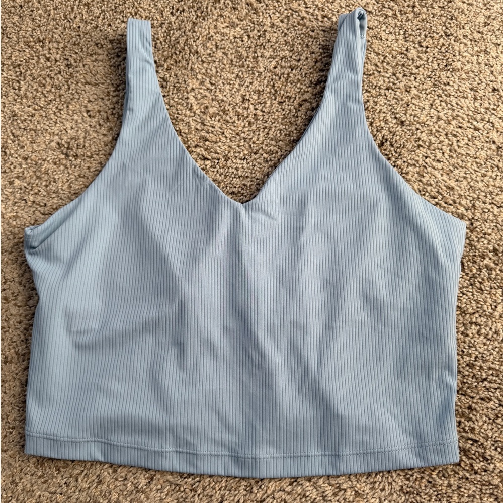 Athleta Light Blue Ribbed Tank Top